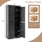 Black MDF Metal Kitchen Pantry Cabinet with 6 Tiers and Adjustable Shelves